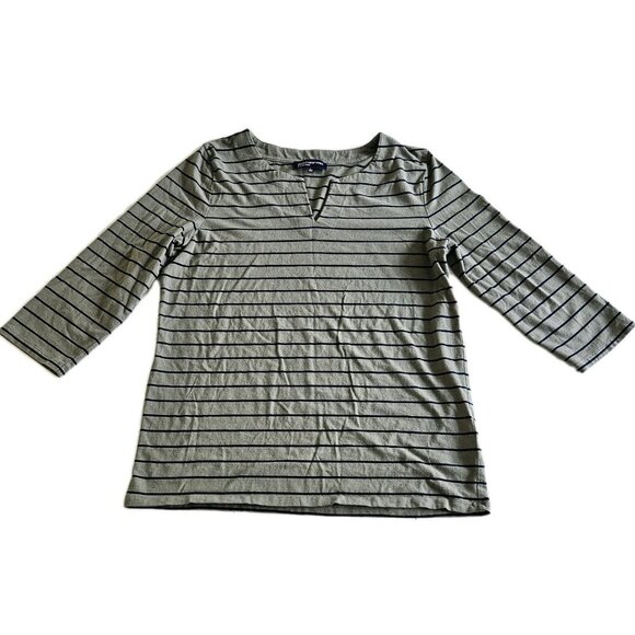 Jones New York Top Womens XL Lot of 2 Stripes 3/4 Sleeve Cotton Cottage Casual - Picture 4 of 16